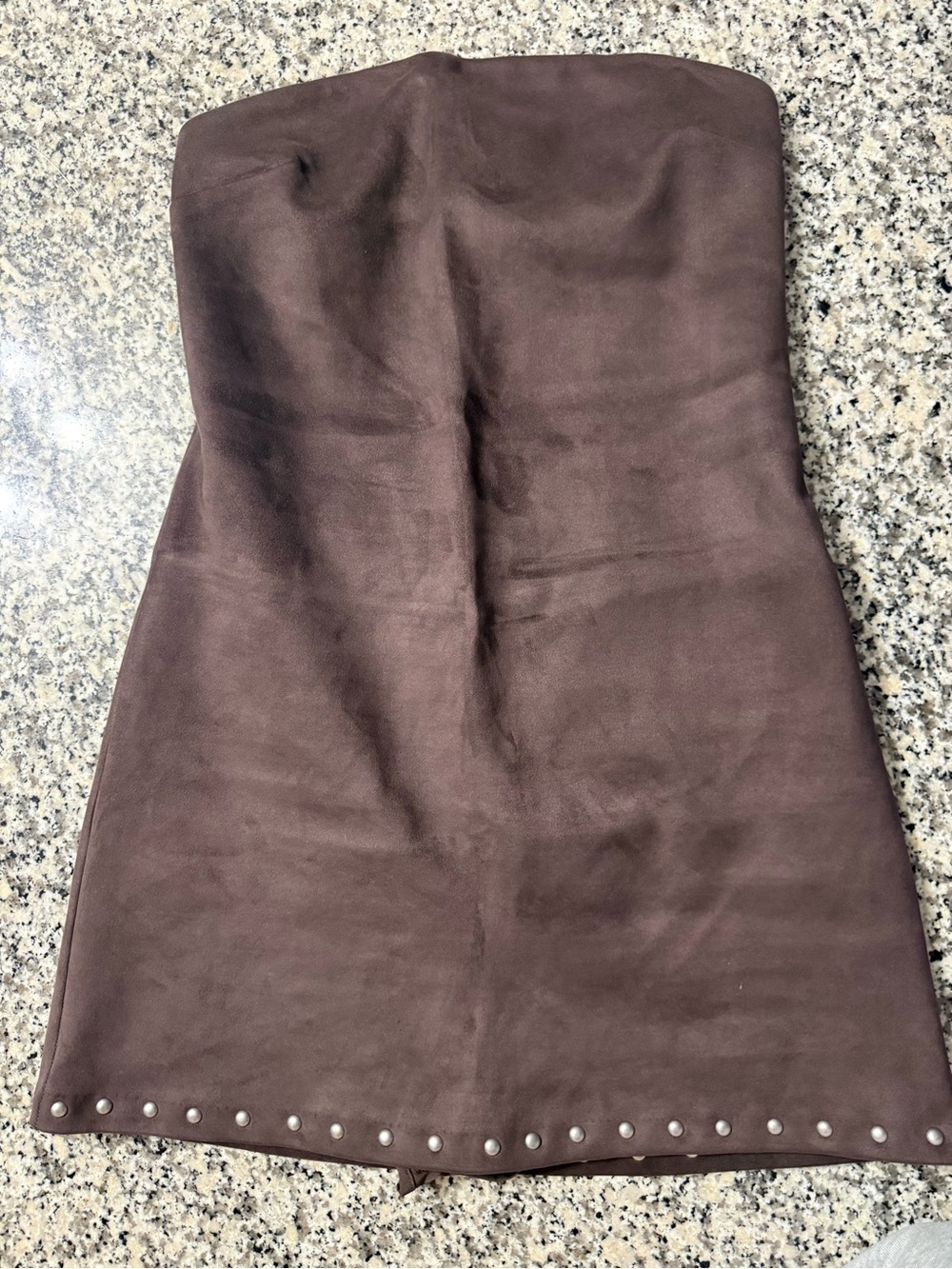 Abercrombie & Fitch Strapless Suede Mini Dress in Dark Brown